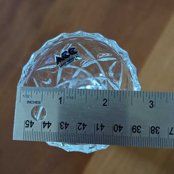 Small Lead ACC Crystal Vintage Hand Cut Vase 4" Yugoslavia - Picture 5 of 7